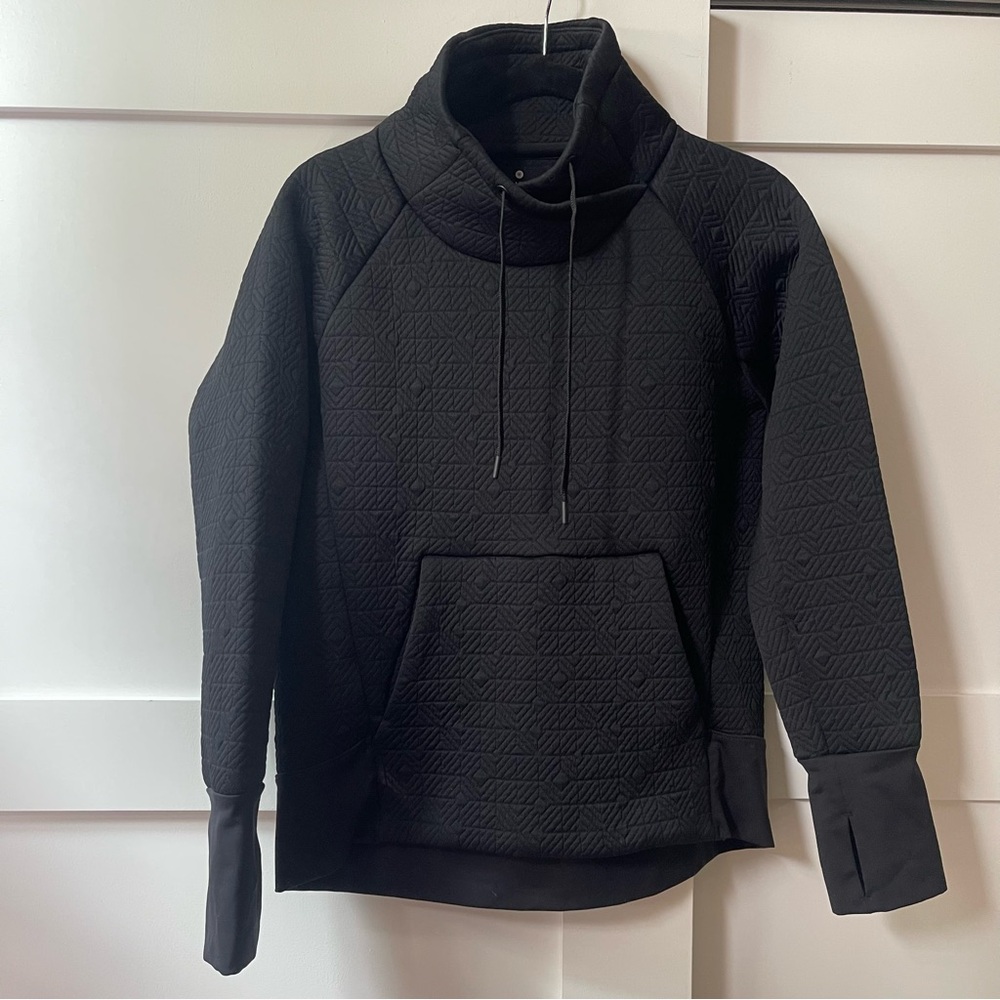 Athleta Elevation Quilted Pullover Black Turtlene… - image 1